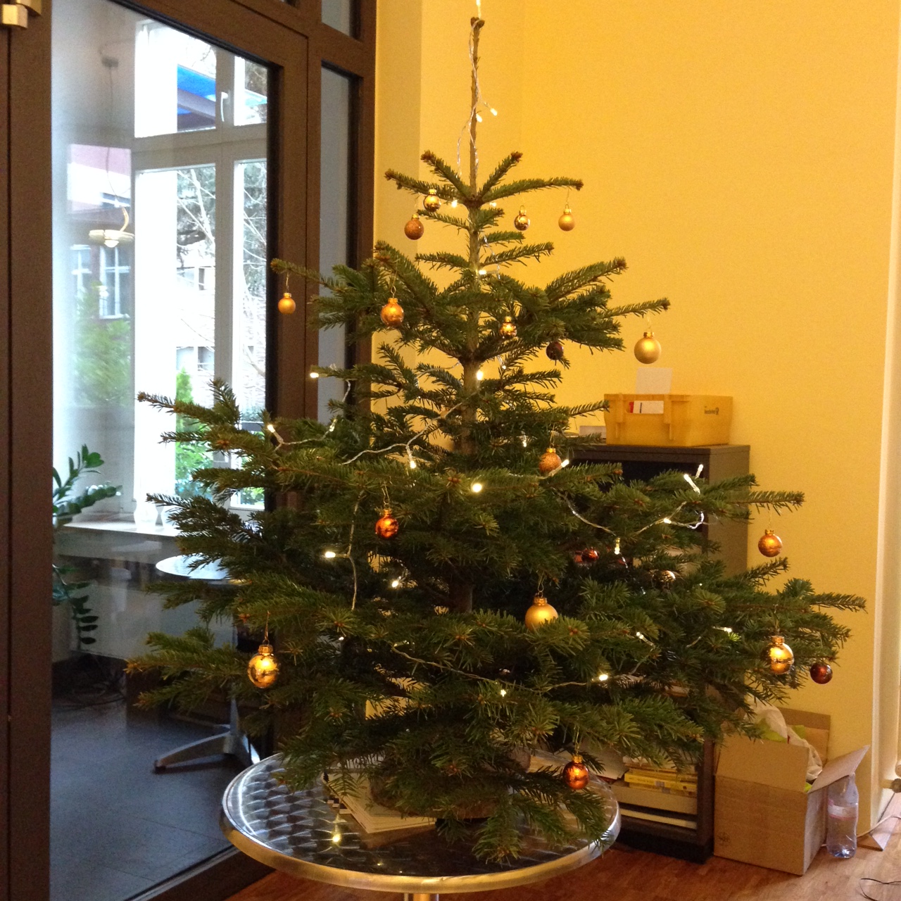  – Unser Büro-Weihnachtsbaum: klein, aber oho! Foto: SB